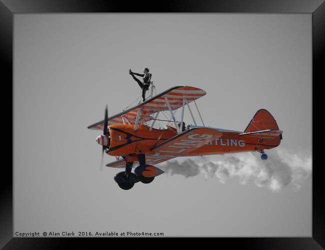 Breitling wing walkers selective colour Framed Print by Alan Clark