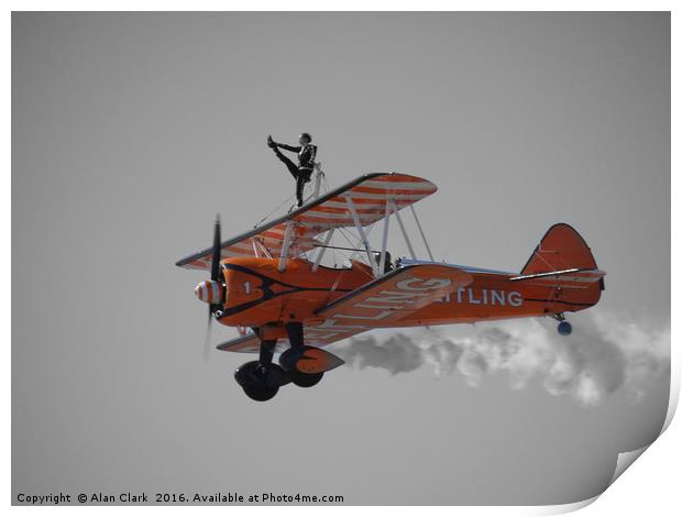 Breitling wing walkers selective colour Print by Alan Clark