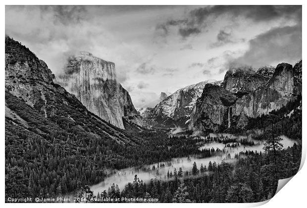 Dramatic View of Yosemite National Park. Print by Jamie Pham