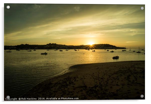 Torridge estuary sunset  Acrylic by Rob Hawkins