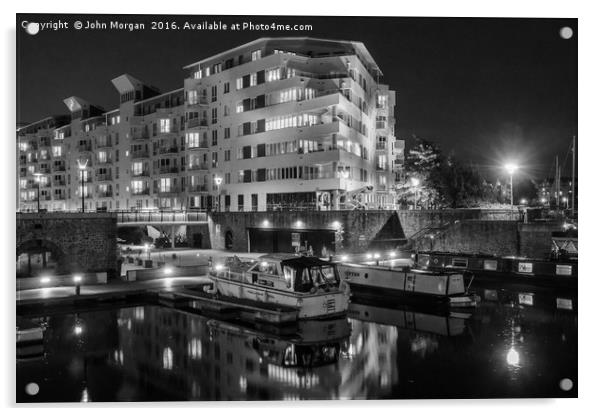 Bristols Harbourside apartments. Acrylic by John Morgan