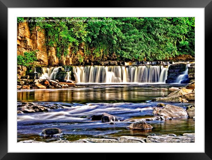 River Swale Waterfall - Richmond, Yorkshire Framed Mounted Print by Martyn Arnold