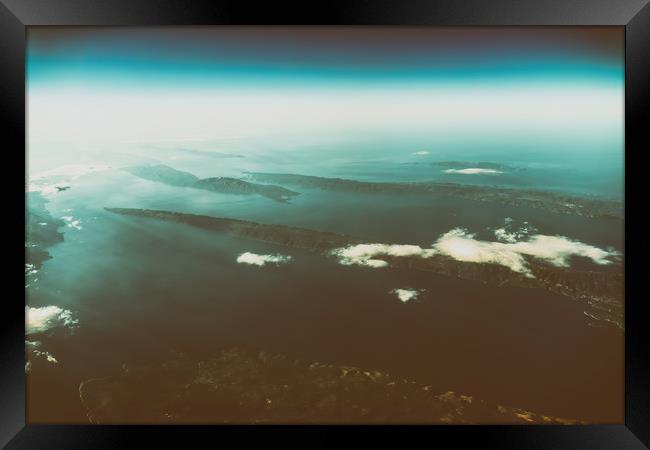 Earth Islands And Mediterranean Sea At 10.000m Alt Framed Print by Radu Bercan