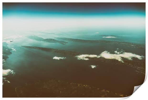 Earth Islands And Mediterranean Sea At 10.000m Alt Print by Radu Bercan