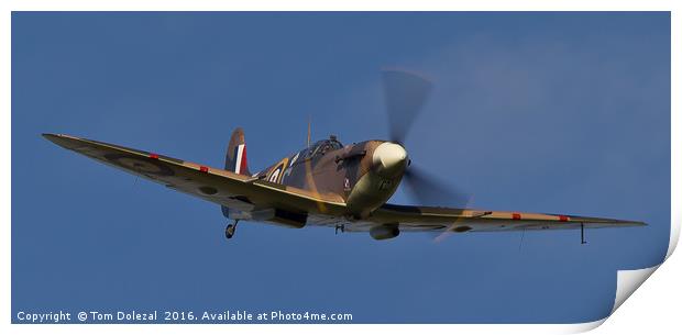 Spitfire flyby Print by Tom Dolezal