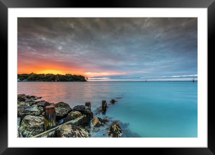 Fishbourne Sunset Framed Mounted Print by Wight Landscapes