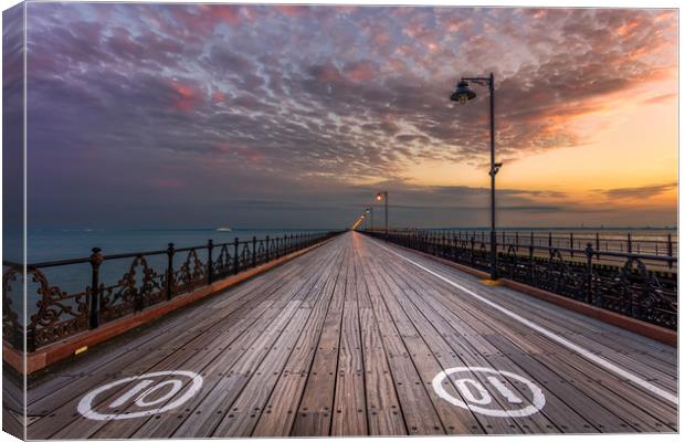 10-01 At Ryde Pier Canvas Print by Wight Landscapes