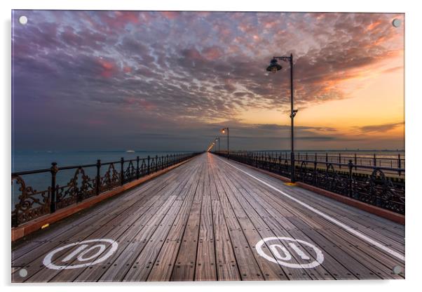 10-01 At Ryde Pier Acrylic by Wight Landscapes