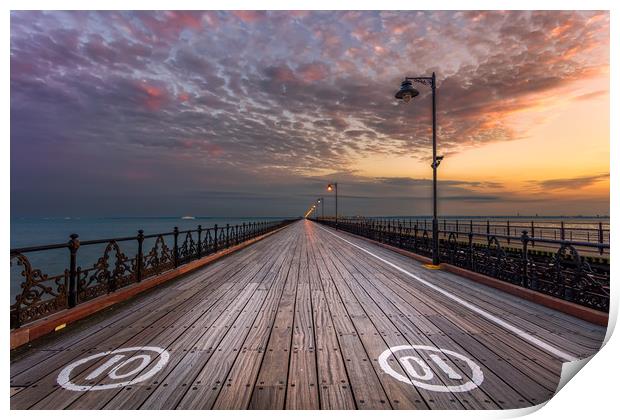 10-01 At Ryde Pier Print by Wight Landscapes