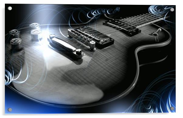 Les Paul Guitar Acrylic by Henry Horton