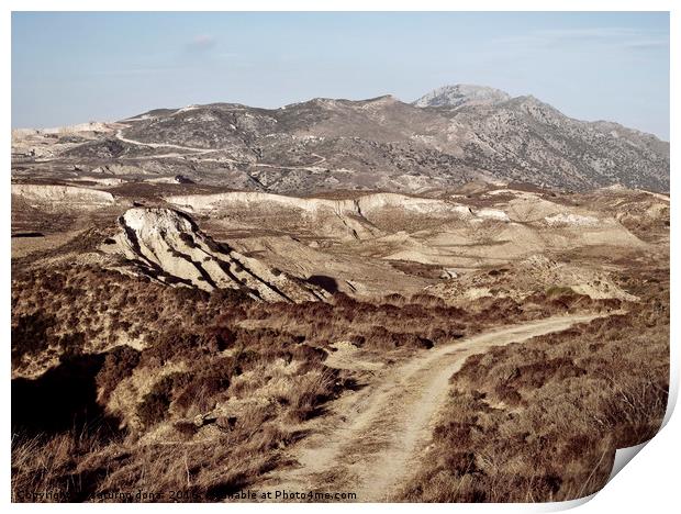 trail, Kos Island, Greece Print by saturno dona