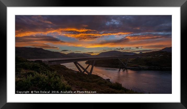 Kylesku bridge at dawn Framed Mounted Print by Tom Dolezal