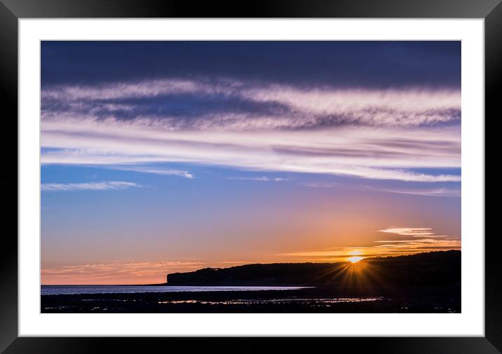 Sunset from Llantwit Major Beach Glamorgan Coast Framed Mounted Print by Nick Jenkins