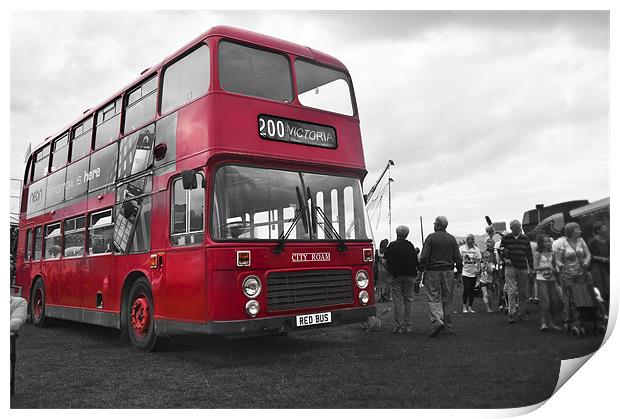 Red Bus Print by Stephen Mole