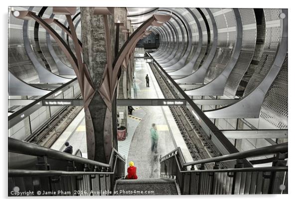 Hollywood subway station. Acrylic by Jamie Pham