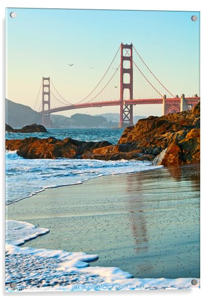 World famous Golden Gate Bridge with a scenic beac Acrylic by Jamie Pham