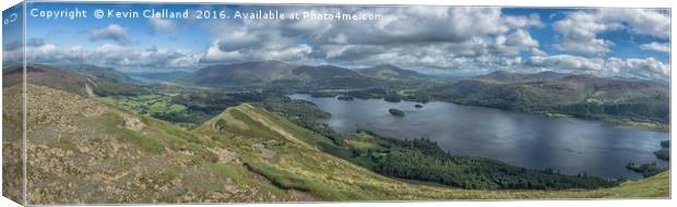 A Panoramic view from Catbells Fell Canvas Print by Kevin Clelland