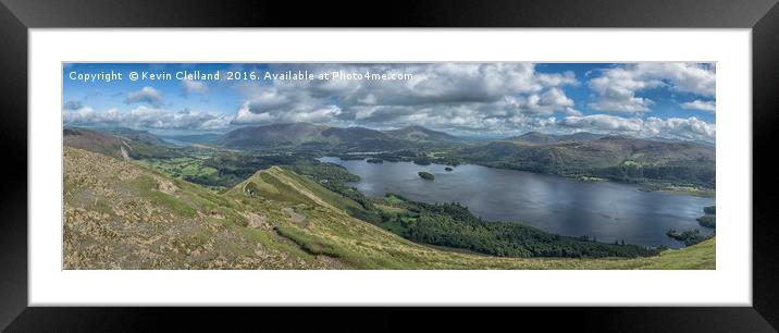 A Panoramic view from Catbells Fell Framed Mounted Print by Kevin Clelland