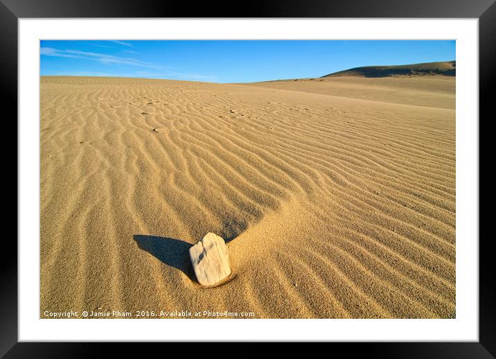 Beautiful sand dunes of the Rancho Guadalupe Dunes Framed Mounted Print by Jamie Pham