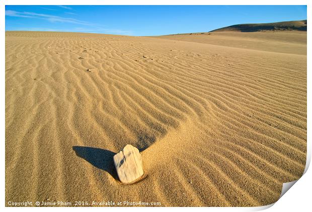Beautiful sand dunes of the Rancho Guadalupe Dunes Print by Jamie Pham