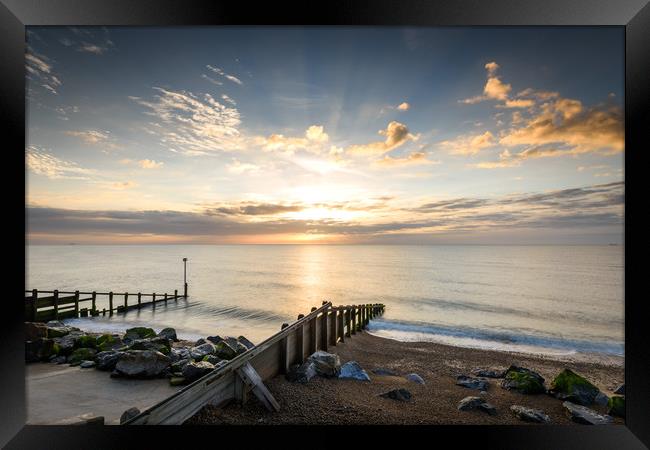 Risen sun at Slaughden Framed Print by Nick Rowland