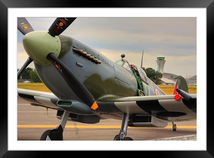 Spitfire HDR Framed Mounted Print by Oxon Images