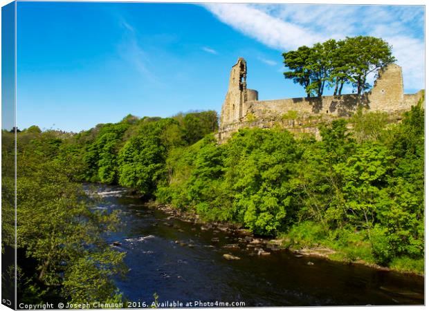 Barnard Castle and River Tees Canvas Print by Joseph Clemson