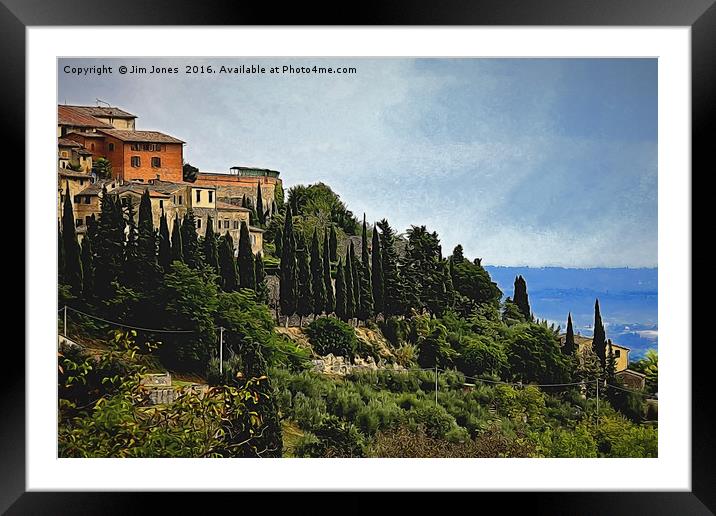 Tuscan Hillside Framed Mounted Print by Jim Jones