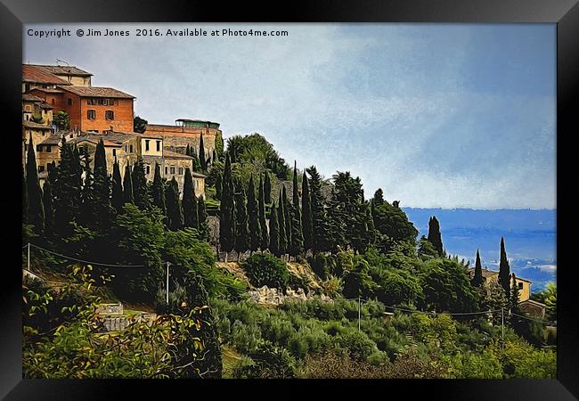 Tuscan Hillside Framed Print by Jim Jones
