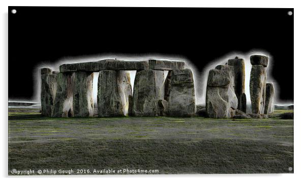 Stonehenge Mystery Acrylic by Philip Gough