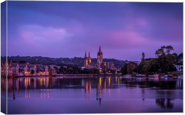 Truro cathedral river view Canvas Print by Michael Brookes