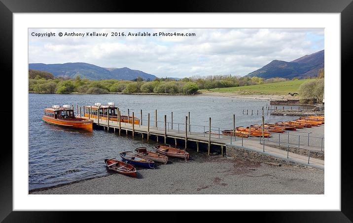    DERWENT WATER BOATS AND CRUISERS                Framed Mounted Print by Anthony Kellaway