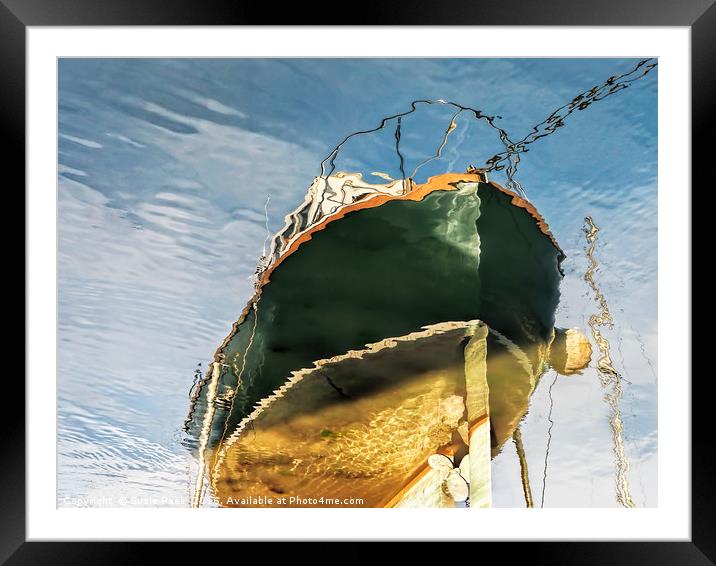 Green Boat Reflections Framed Mounted Print by Susie Peek