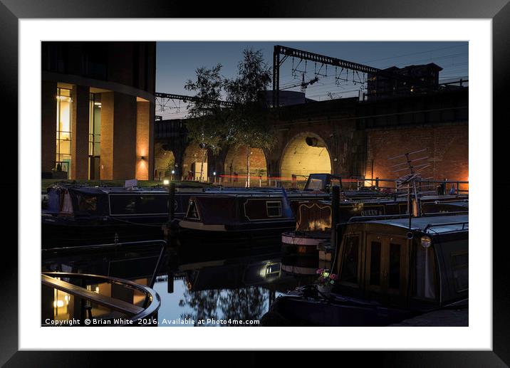 Granary Wharf, Leeds Late Evening Illuminations Framed Mounted Print by Brian R White