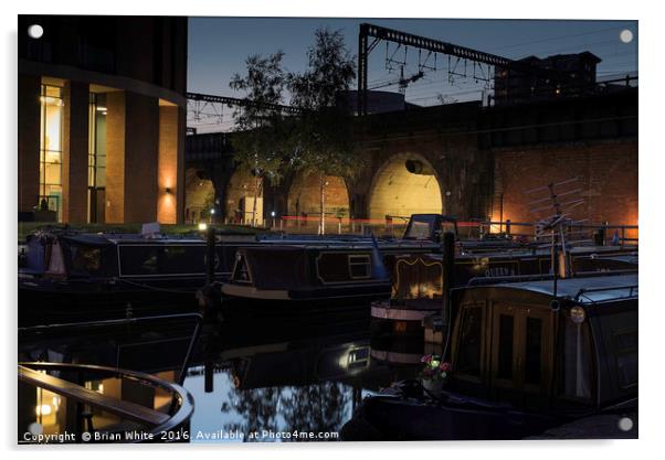 Granary Wharf, Leeds Late Evening Illuminations Acrylic by Brian R White