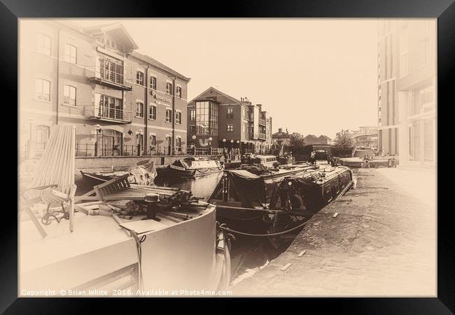 Period style image of Leeds Liverpool Canal at Gra Framed Print by Brian R White