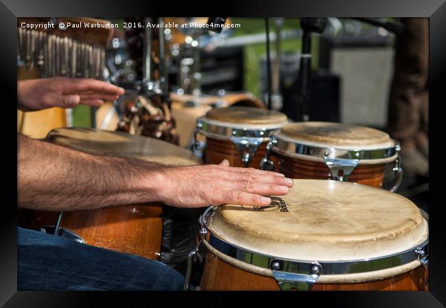Bongo Hand Drums Framed Print by Paul Warburton