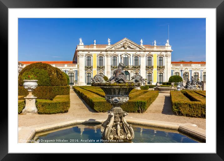 FOUNTAIN AND NATIONAL PALACE IN QUELUZ PORTUGAL: One of the last Framed Mounted Print by Dragomir Nikolov