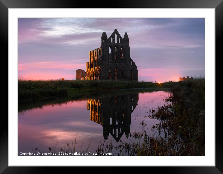 Whitby Abbey Framed Mounted Print by john vince