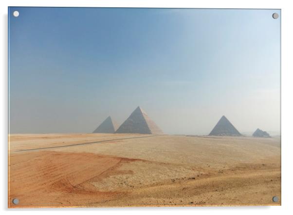 Pyramids on the Giza Plateau  Acrylic by Jackie Davies