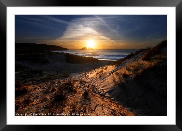 Holywell Bay Framed Mounted Print by john vince