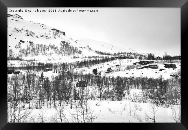 Snowscape norway Framed Print by cairis hickey
