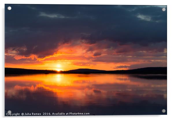 Lapland Sunset Acrylic by Juha Remes