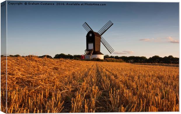 Pitstone Windmill Canvas Print by Graham Custance