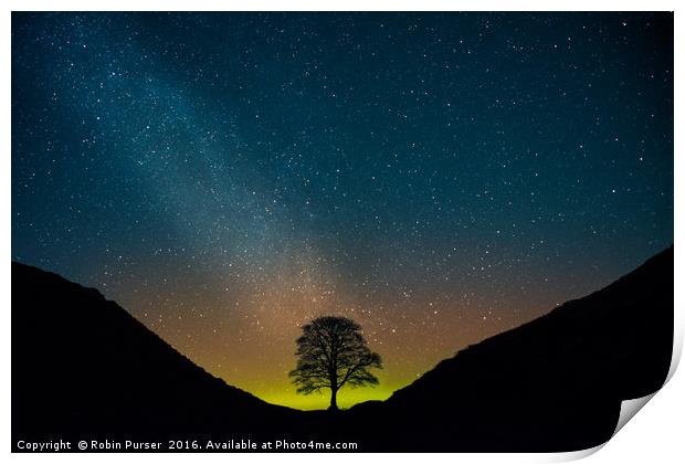 The Remnants of an Aurora Over Sycamore Gap Print by Robin Purser
