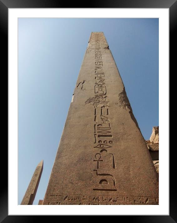 Obelisk in Karnak Framed Mounted Print by Jackie Davies