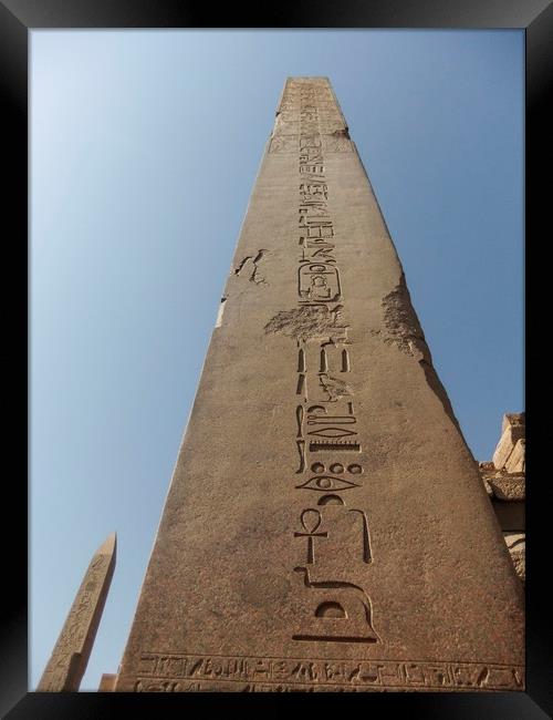 Obelisk in Karnak Framed Print by Jackie Davies