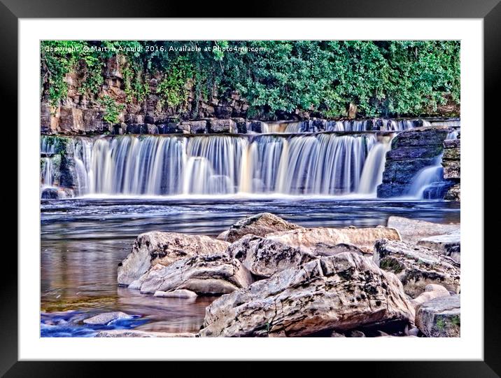 River Swale Waterfall at Richmond, Yorkshire Framed Mounted Print by Martyn Arnold