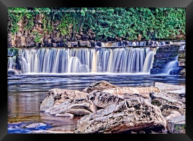 River Swale Waterfall at Richmond, Yorkshire Framed Print by Martyn Arnold