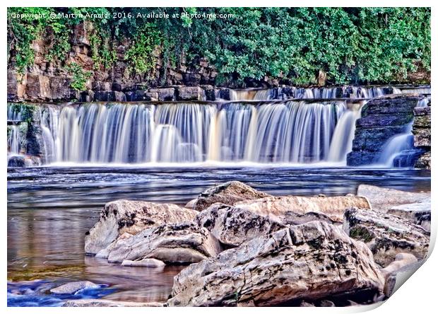 River Swale Waterfall at Richmond, Yorkshire Print by Martyn Arnold